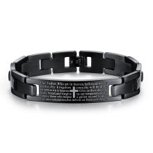 2020 recién llegados hombre pulsera de acero inoxidable biblias escrituras cruzadas cristiano religioso hombres pulsera joyería